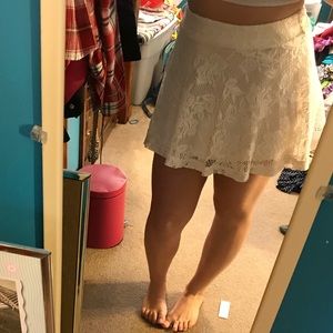 Off white lace skater skirt